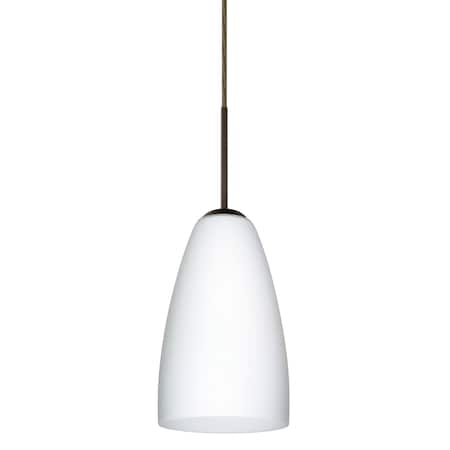 Besa Lighting Riva 9 Cord Pendant, Opal Matte, Bronze Finish, 1x9W LED 1JT-151107-LED-BR